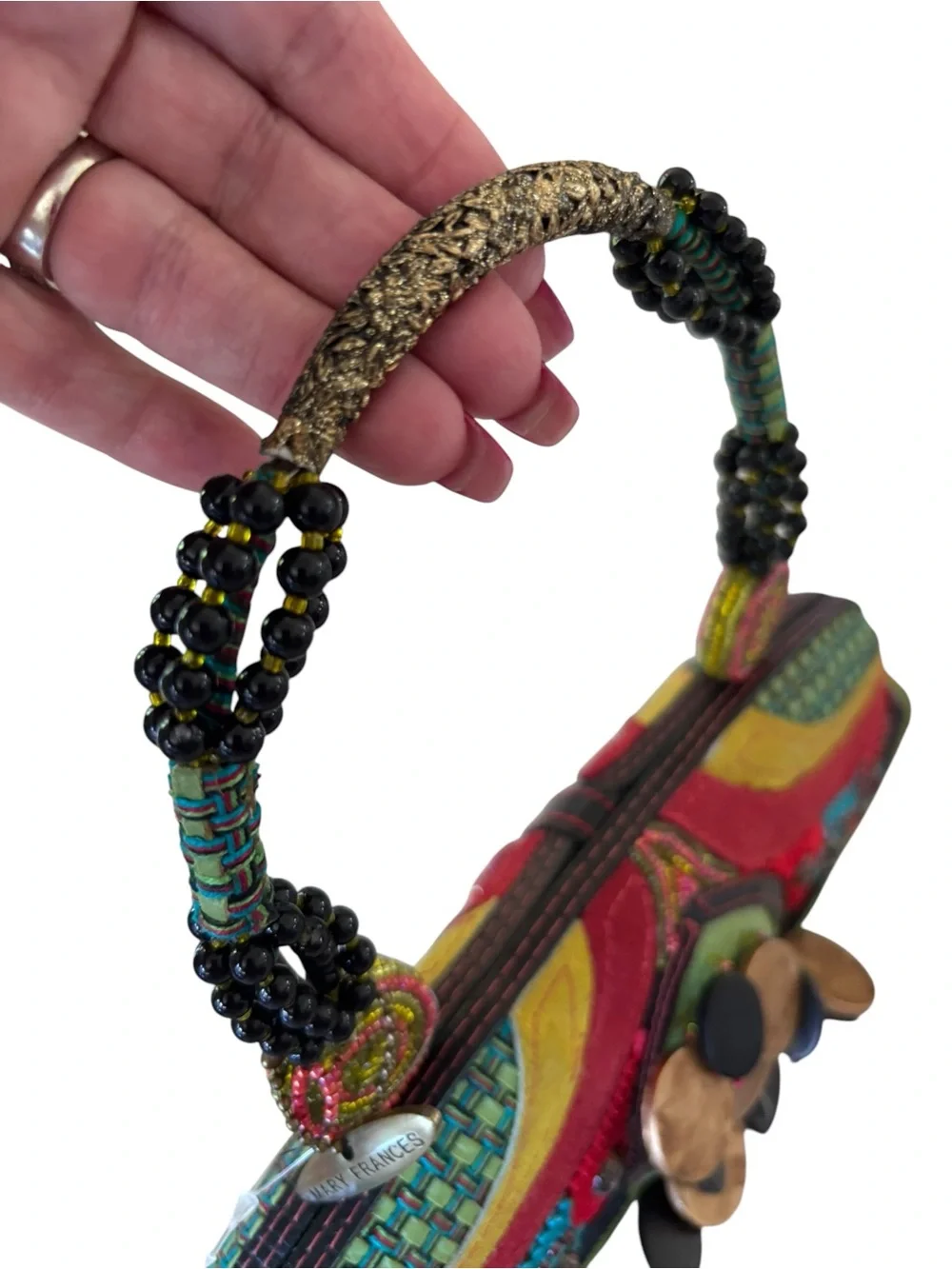 Mary Frances Multicolor Beaded Floral Sequined Handbag. NWOT - Picture 7 of 9